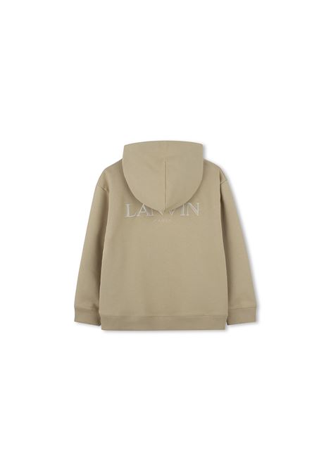 Felpa Con Zip e Cappuccio Beige Con Coulisse Curb LANVIN ENFANT | N30228222